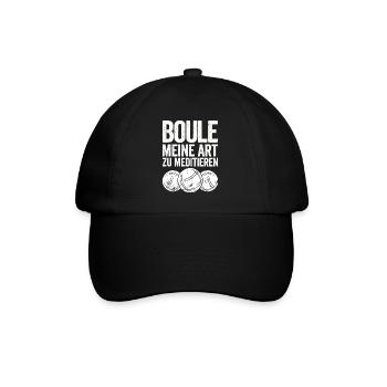 Boule ist meine Superkraft! Bouler Boulespieler - Baseballkappe - Schwarz/Schwarz - Vorne