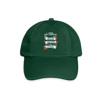English Sarcasm And Eye Roll Motif - Baseball Cap - bottle green - Front