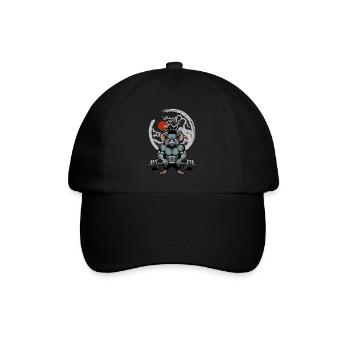 Nager Maus Ratte Muskeln Training - Baseballkappe - Schwarz/Schwarz - Vorne