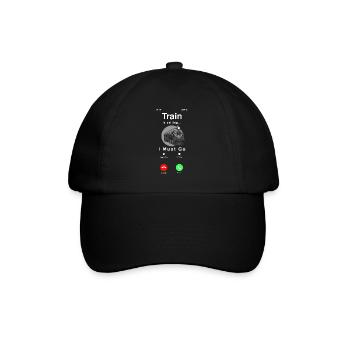 Drôle de Train amant Trains Locomotive cadeau - Casquette classique - noir/noir - Devant
