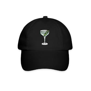 Martini Glas with Olives - Baseballkappe - Schwarz/Schwarz - Vorne