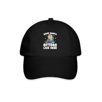 Rettet die Erde Otters leben hier Earth Day - Baseballkappe - Schwarz/Schwarz - Vorne