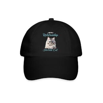 Siberian Cat Sibirische Katze - Baseball Cap - black/black - Front