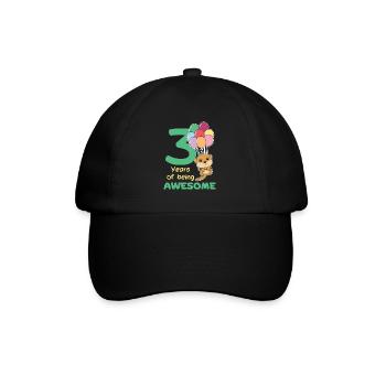 Meerkat for 3rd birthday children three years - Baseball Cap - black/black - Front