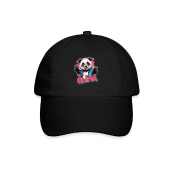 ELINA - Beautiful Girl Name with Cool Panda - Baseball Cap - black/black - Front