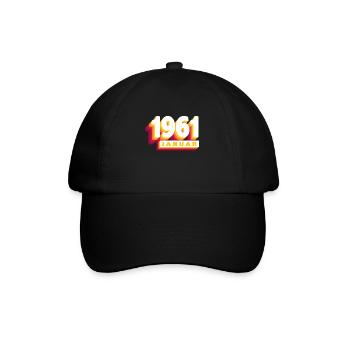 janvier 1961 0 63 ans homme femme anniversaire - Casquette classique - noir/noir - Devant
