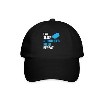 Eat Sleep Steinhuder Meer Repeat - Baseballkappe - Schwarz/Schwarz - Vorne