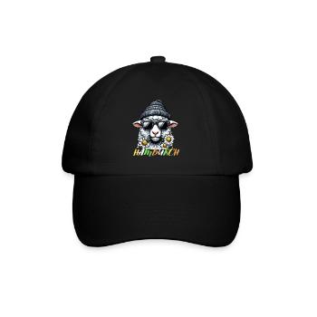 Hamburg Hamburch Schaf Hansestadt Küste Nordsee - Baseballkappe - Schwarz/Schwarz - Vorne