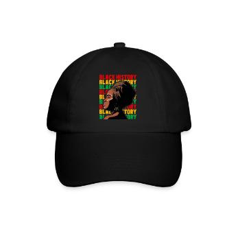 Juneteenth black history 1865 melaning african - Baseball Cap - black/black - Front