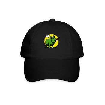 Yellow and green funny pig, huh? - Baseball Cap - black/black - Front