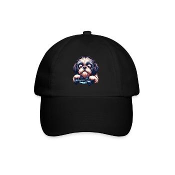 Dog gamers, Dog game freak shih tzu - Casquette classique - noir/noir - Devant
