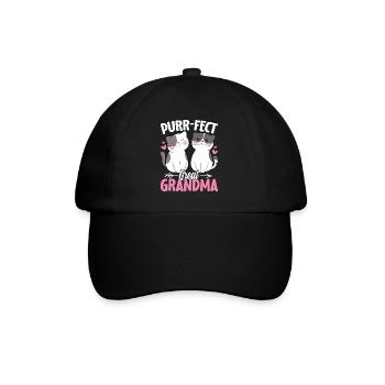 Purrfect Cat Grandma Kitten Funny Great Grandma - Baseball Cap - black/black - Front