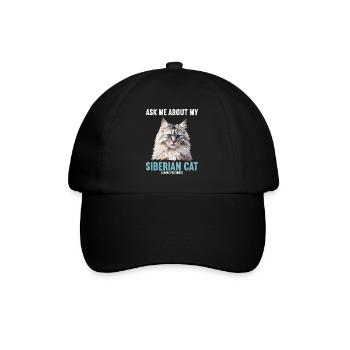 Siberian Cat Sibirische Katze - Baseball Cap - black/black - Front