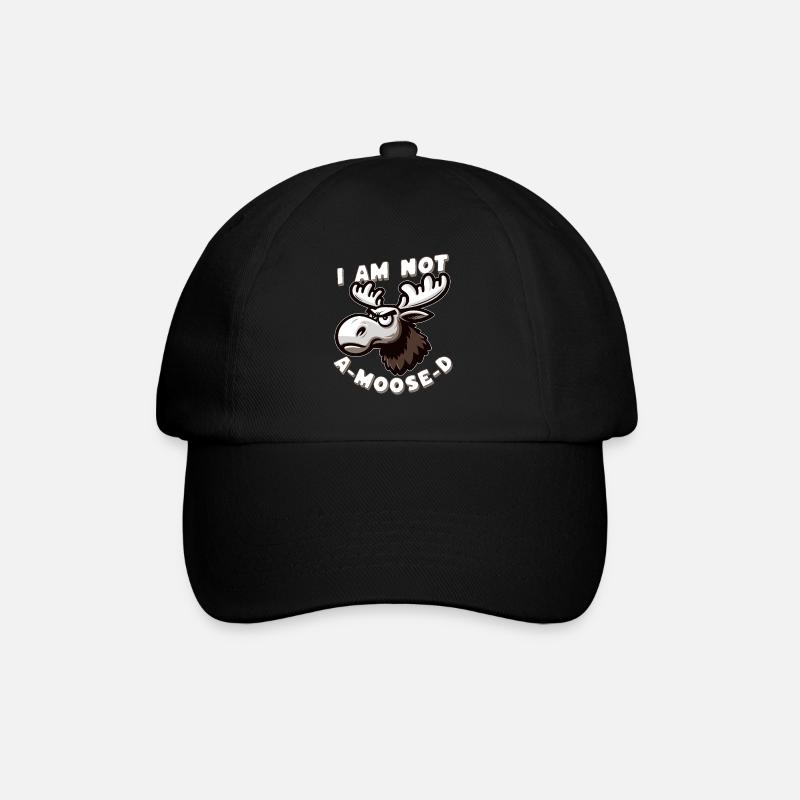 Ich bin kein Elch-d - lustiges Elch-Wortspiel - Baseballkappe - Schwarz/Schwarz