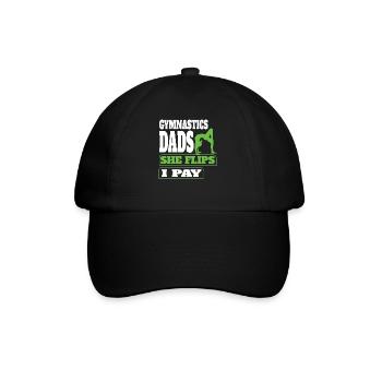 Gymnastics dad support with pride - Baseball Cap - black/black - Front