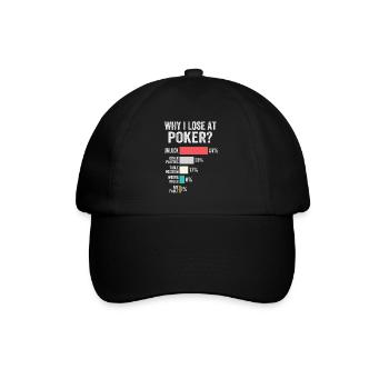 Poker-enthusiast Pokerchips Kartenspiele - Baseballkappe - Schwarz/Schwarz - Vorne