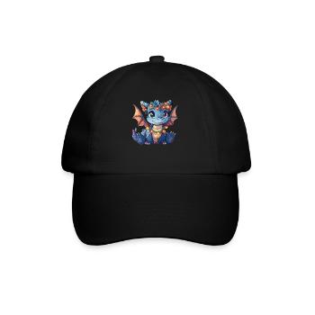 Dragon Christmas Lights Anime Kawaii Kids - Baseball Cap - black/black - Front