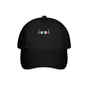 Belize Italie Vintage Heartbeat Flag Belizer - Casquette classique - noir/noir - Devant