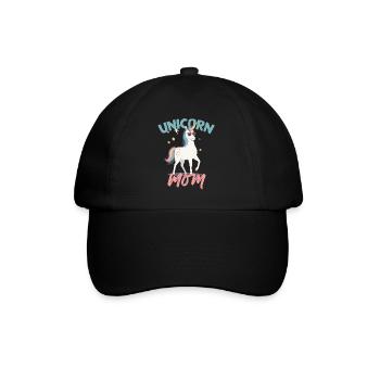 Einhorn Mama Einhörner Liebende Lustige Stylisch - Baseballkappe - Schwarz/Schwarz - Vorne