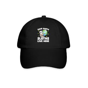 Save the Earth Sloths Live Here Earth Day - Baseball Cap - black/black - Front