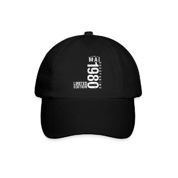 Mai 1980 Mai Jubiläum Mai 1980 - Baseballkappe - Schwarz/Schwarz - Vorne