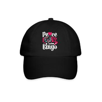 Bingo Player Girl Peace Love Bingo - Baseball Cap - black/black - Front