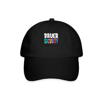 Colorful Bauer Security Rainbow Lettering Logo - Baseballkappe - Schwarz/Schwarz - Vorne