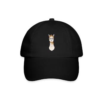Drôle Lama Alpaga mère Design - Casquette classique - noir/noir - Devant