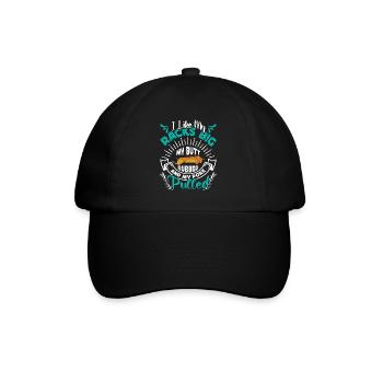 Amateur de viande J’AIME MES CARRÉS GROS PORC EFFILOCHÉ - Casquette classique - noir/noir - Devant