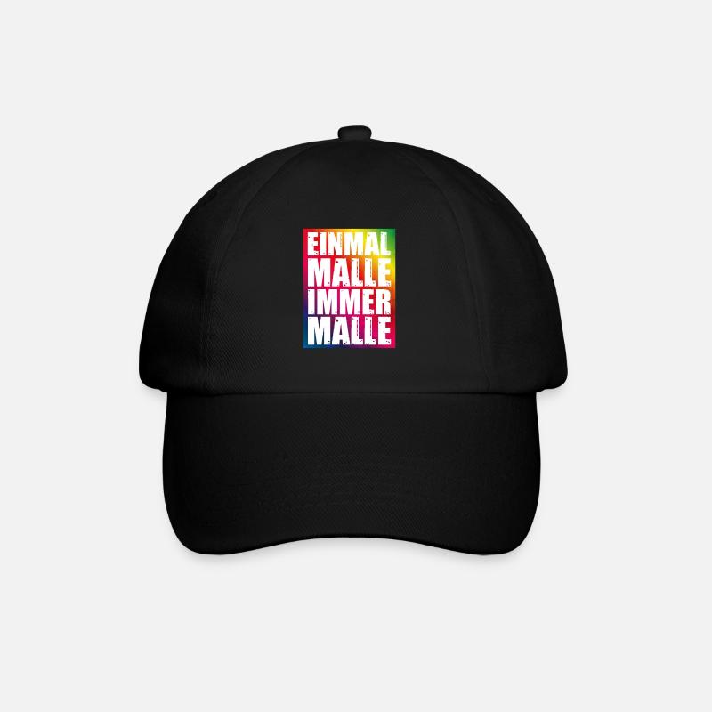 Malle Spruch Lustig - Baseballkappe - Schwarz/Schwarz