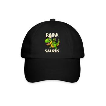 Papa Saurus Fête des Pères Famille de dinosaures T-Rex - Casquette classique - noir/noir - Devant