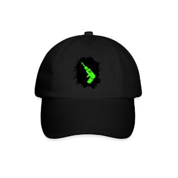 bohrmaschine klecks handwerker - Baseballkappe - Schwarz/Schwarz - Vorne