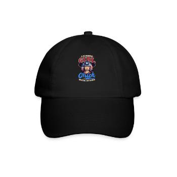 4. Juli Lacrosse Lacrosse Mädchen Küken Mit Stic - Baseballkappe - Schwarz/Schwarz - Vorne