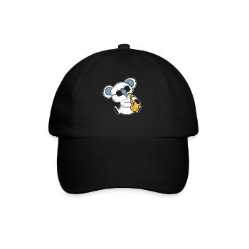 Koala spielt Saxophon Bandmitglied - Baseballkappe - Schwarz/Schwarz - Vorne