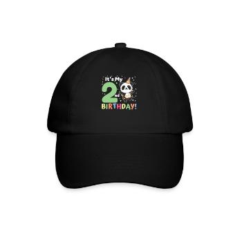 Panda for 2nd birthday children two years old - Baseball Cap - black/black - Front