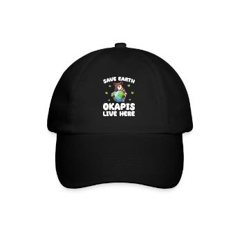 Rettet die Erde Okapis leben hier Earth Day - Baseballkappe - Schwarz/Schwarz - Vorne