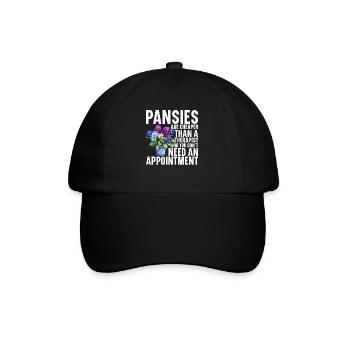 Pansies Plants Gear Pansy Flower Live Pansies - Baseball Cap - black/black - Front
