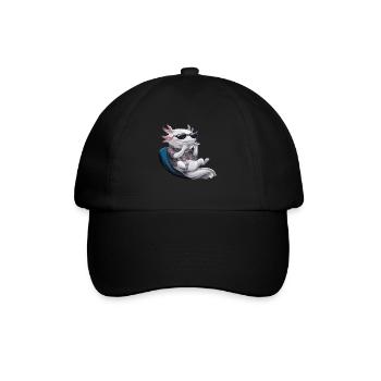 Axolotl Harmonica Playing Gift - Baseball Cap - black/black - Front