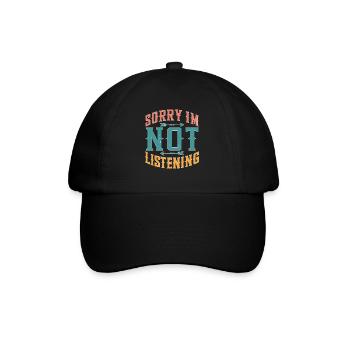 Désolé, je n’écoute pas 37 - Casquette classique - noir/noir - Devant