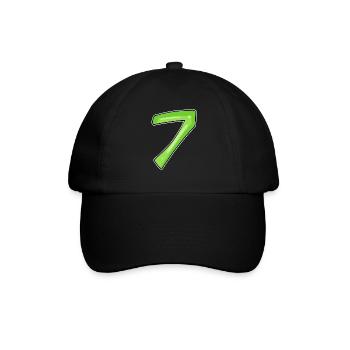 7 - sieben grün - Baseballkappe - Schwarz/Schwarz - Vorne