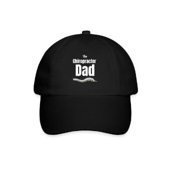 Der Chiropraktiker Papa, Körperliche Massage, - Baseballkappe - Schwarz/Schwarz - Vorne
