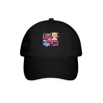 Bingo Player Cat I Love Bingo And - Baseball Cap - black/black - Front