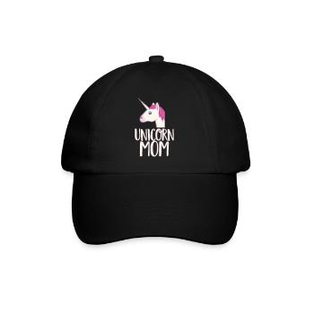 T-shirt maman licorne - Mignon rose arc-en-ciel magique - Casquette classique - noir/noir - Devant