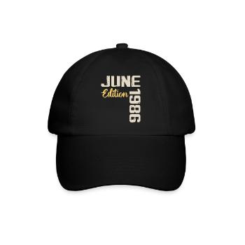 Né(e) en Juin 1986 Cadeau Juin 1986 Anniversaire - Casquette classique - noir/noir - Devant