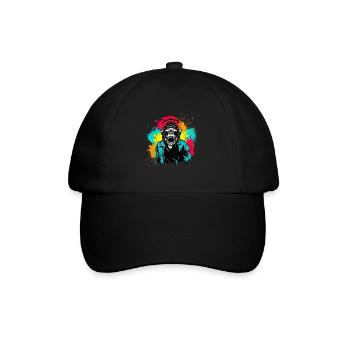 DJ Monkey Music Party Fun Sunglasses Dance Party M - Baseball Cap - black/black - Front