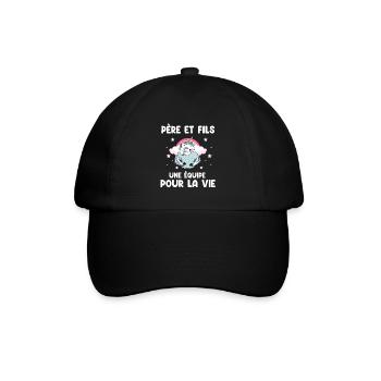 Vater und Sohn Einhorn-Team fürs Lebensgefährte - Baseballkappe - Schwarz/Schwarz - Vorne
