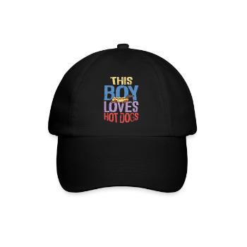 Hot Dog Adult Boy This Boy Loves - Baseball Cap - black/black - Front