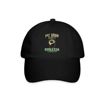 Mein Gehirn besteht zu 95% aus Legasthenie Legasthenie Apraxie - Baseballkappe - Schwarz/Schwarz - Vorne