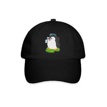 Pinguin Fisch - Baseballkappe - Schwarz/Schwarz - Vorne