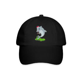 Dolphin Christmas Candy Cane - Baseball Cap - black/black - Front